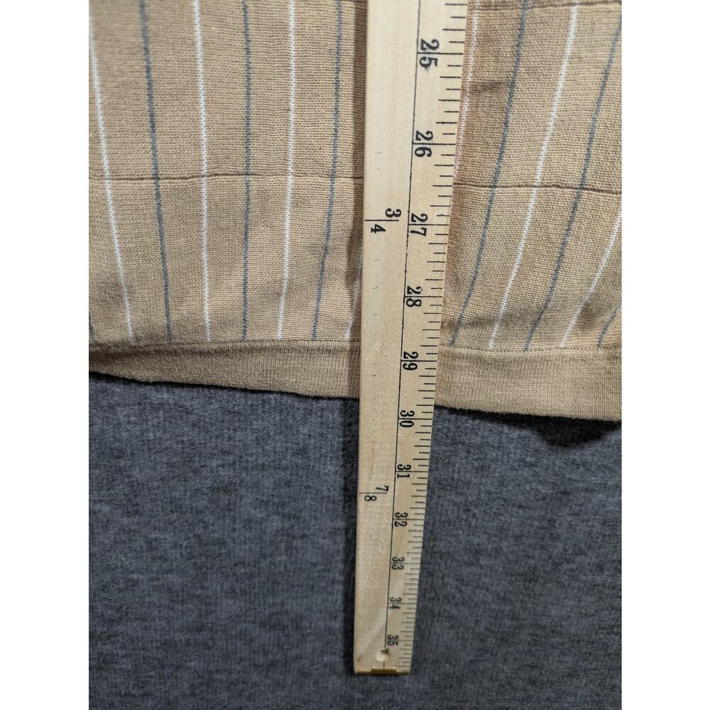 Oscar De La Renta‎ Men's Pullover Beige Striped 100% Cotton Sweater Size XL - Picture 7 of 8